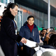 Kim Yo Jong shakes hands with South Korean President Moon Jae-in. Image via AP.